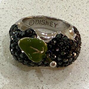 DISNEY Couture Snow White Black Crystal Poison Apple Ring